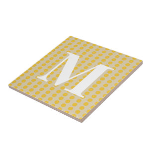 Safran-Gewürz-Stimmungs-Punkte mit Monogramm Fliese