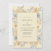 Safran-Grau-Rosen-Hochzeit