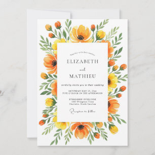 Safran Lebendige Botanische Hochzeit Einladung