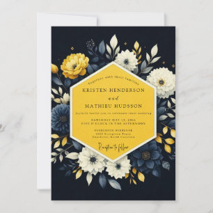 Safran-Nachtflora-Hochzeit Einladung