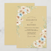 Safran-Petal-Hochzeit Einladung (Vorne/Hinten)