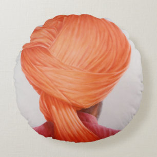 Safran-Turban Rundes Kissen