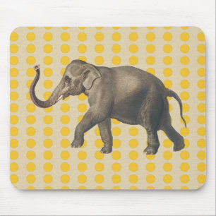 Safron Spice Moods Dots with Elephant Mousepad
