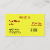 Saft-Bar-Geschäftskarte der funky Frucht frische Visitenkarte (Rückseite)