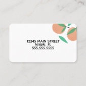 Saft Bar Handgezogene Orangen Botanische Zitrusfrü Visitenkarte (Rückseite)