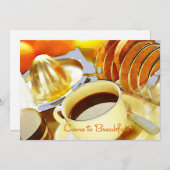 Saft und Java kommen zu frühstücken Einladung (Vorne/Hinten)