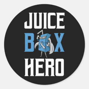 Saftbox Hero Diabetes Blue Ribbon Endocrinologis Runder Aufkleber