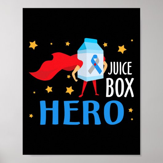 Saftbox Hero Typ 1 T1d Diabetes Diabetiker Awaren Poster (Vorne)