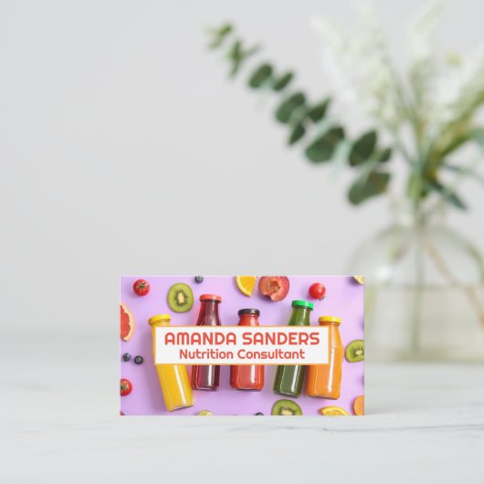 Saftflaschen | Hintergrund Obst Visitenkarte (Stehend Vorderseite)