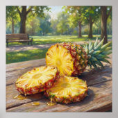 Saftige Ananas - Pastell-Malstil Poster (Vorne)