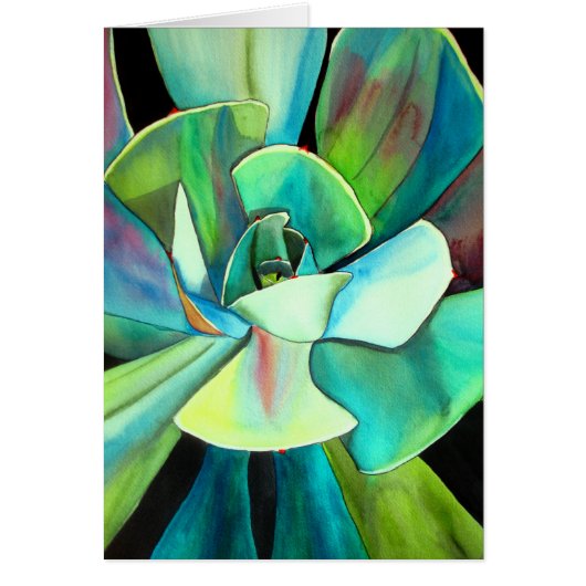 Saftige blaue und grüne Wüsten-Wasserfarbekunst (Vorne)