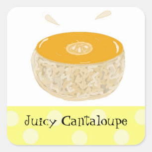 Saftige Cantaloupe-Frucht Quadratischer Aufkleber