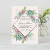 Saftige Duschen-Einladung, Kaktus Einladung (Stehend Vorderseite)