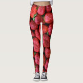 Saftige Erdbeerphotographisches Muster Leggings (Vorderseite)