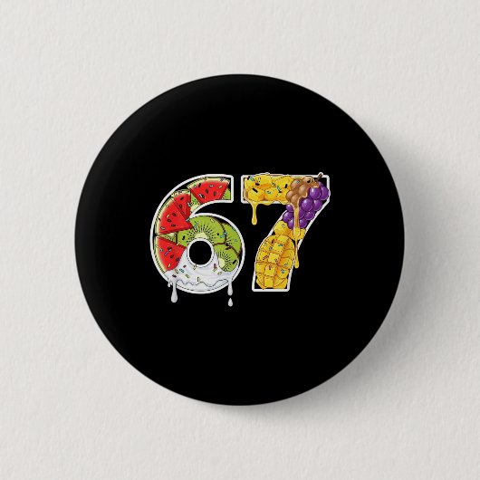 Saftige Frucht Nummer 67 Splash Fun Style Button (Vorderseite)