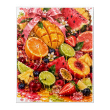 Saftige Früchte Acryl-Wandkunst | Farbiger Maximal