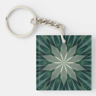 Saftige grüne und Waldflora Kaleidoskop Schlüsselanhänger