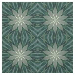 Saftige grüne und Waldflora-Kaleidoskop Stoff