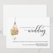 Saftige hängende Terrarium-Hochzeits-Einladung Einladung (Vorne/Hinten)