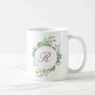 Saftige Initiale des Garten-Aquarell-  Kaffeetasse