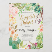 Saftige Kaktus Wäsche-Duscheneinladung Einladung (Vorne/Hinten)