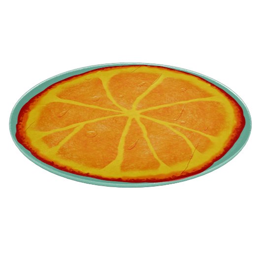 Saftige orange Scheibe-rundes Glasschneiden-Brett Schneidebrett (Ecke)