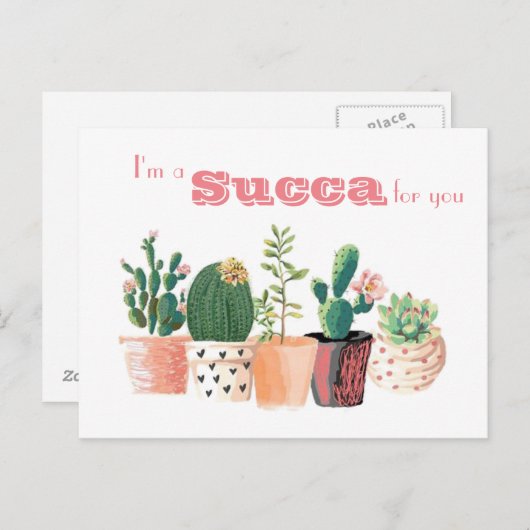 Saftige Postkarte - ich bin ein Succa für Sie (Vorne/Hinten)