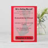 Saftige Rote Monochrome Einzelrose für eine kühne Einladung (Stehend Vorderseite)