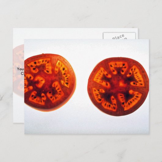 Saftige Tomatenscheiben Postkarte (Vorne/Hinten)