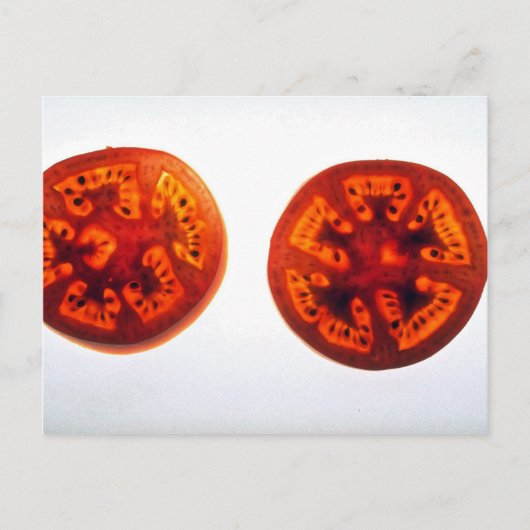 Saftige Tomatenscheiben Postkarte (Vorderseite)