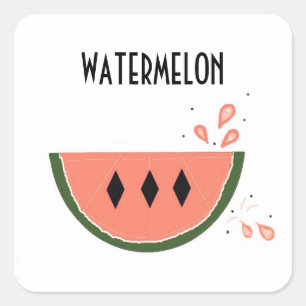 Saftige Wassermelone Quadratischer Aufkleber