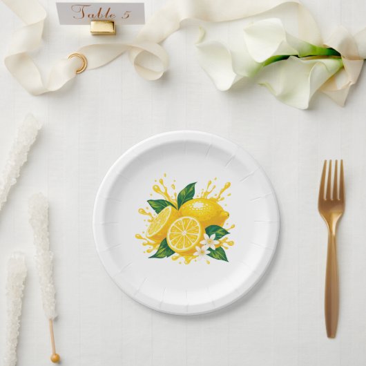Saftige Zitrone Pappteller (Hochzeit)