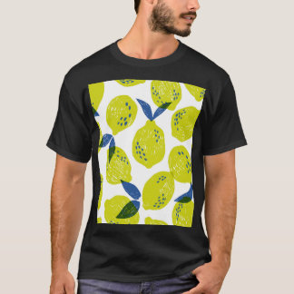 Saftige Zitronen: vintage nahtloses Muster. T-Shirt