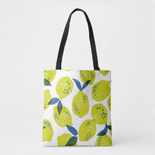 Saftige Zitronen: vintage nahtloses Muster. Tasche