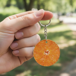 Saftige Zitrusfrucht - Lebendige Orangenscheibe Schlüsselanhänger