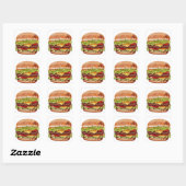 Saftiger Double-Cheeseburger-Aufkleber – Realistis Quadratischer Aufkleber (Blatt)