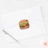 Saftiger Double-Cheeseburger-Aufkleber – Realistis Quadratischer Aufkleber (Umschlag)