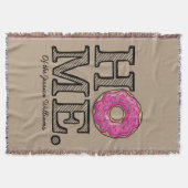 Saftiger köstlicher rosa Krapfen-Haus-Wärmer Decke (Vorderseite)