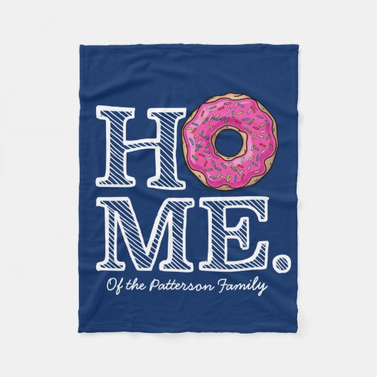 Saftiger köstlicher rosa Krapfen-Haus-Wärmer Fleecedecke (Vorderseite)