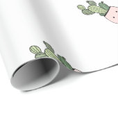 Saftiger lächelnder Kaktus im rosa Flowerpot Geschenkpapier (Rolleneckpunkt)