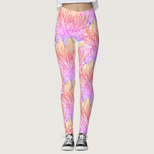 saftiger Pflanzengelb-Rosasonnenuntergang Leggings