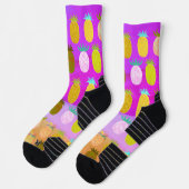 Saftiges Ananas-Bonbon-Muster Socken (Links)