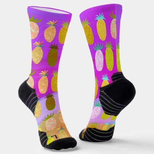 Saftiges Ananas-Bonbon-Muster Socken (Gewinkelt)
