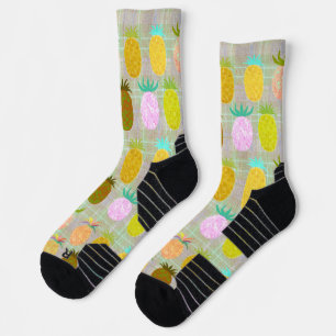 Saftiges Ananas-Karomuster Socken
