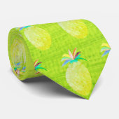 Saftiges Ananas-Kiwi-Grün-Muster Krawatte (Gerollt)
