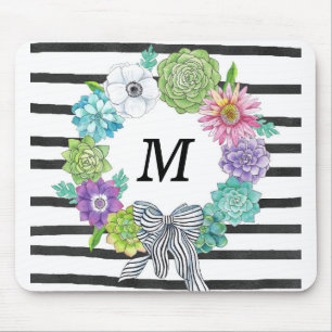 Saftiges Aquarell-Monogramm Mousepad