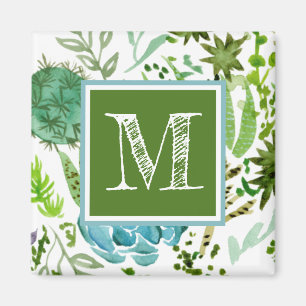 Saftiges Feld I des Monogramm-  Magnet