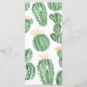 Saftiges Hochzeitsmenü der Kaktusfiestas Menükarte (Rückseite)