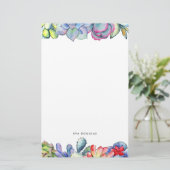 Saftiges Kaktus-Aquarell Briefpapier (Stehend Vorderseite)