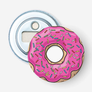 Saftiges köstliches Rosa besprühter Krapfen Flaschenöffner